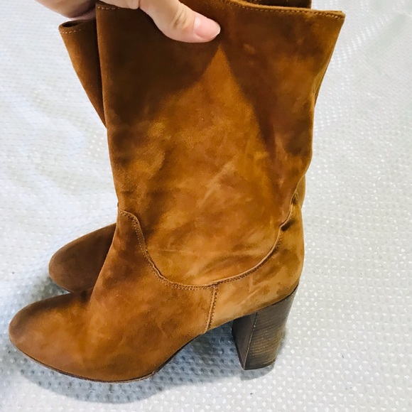 Free People Dakota Suede Brown Slouch Block - Picture 8 of 16